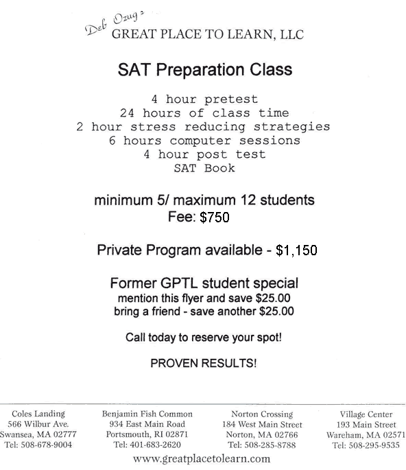 SAT Prep Summer 2007 