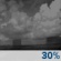 Thursday Night: A chance of showers and thunderstorms.  Partly cloudy, with a low around 69. Light and variable wind.  Chance of precipitation is 30%.
